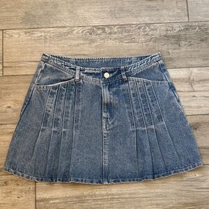 NWOT Altar’d State Blue Denim Pleated Mini Skirt